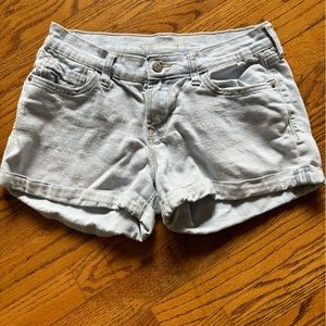 Old Navy light blue denim shorts; boyfriend cut; size 2